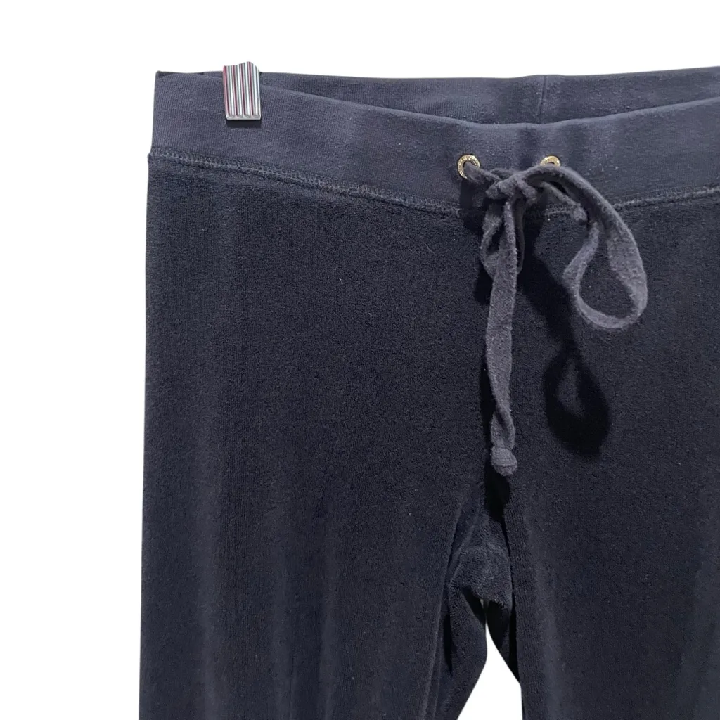 Juicy Couture Black Label Velour Lounge Slim Fit Jogger Pants Black Women XS - Image 3