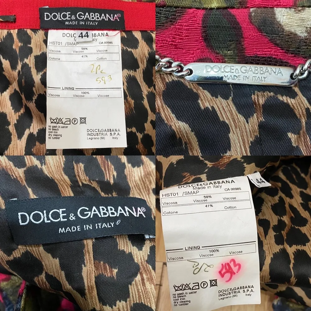 Rare D&G Dolce & Gabbana Floral Printed 2-pc Skirt Suit Set Size IT 44 US 8 - Image 15