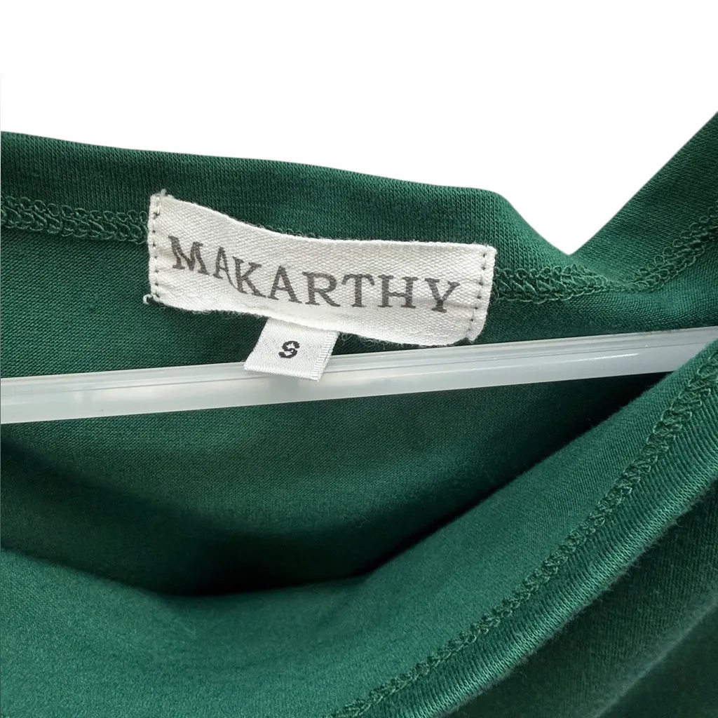MAKARTHY Long Puff Sleeve Boat Neck Tee Shirt Tunic Top Womens Small Green - Image 9