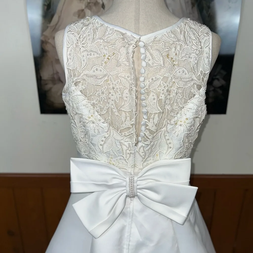 Fabulous Vintage 90s Lady Eleanor Wedding Gown & Veil! White Size 14 - Image 10