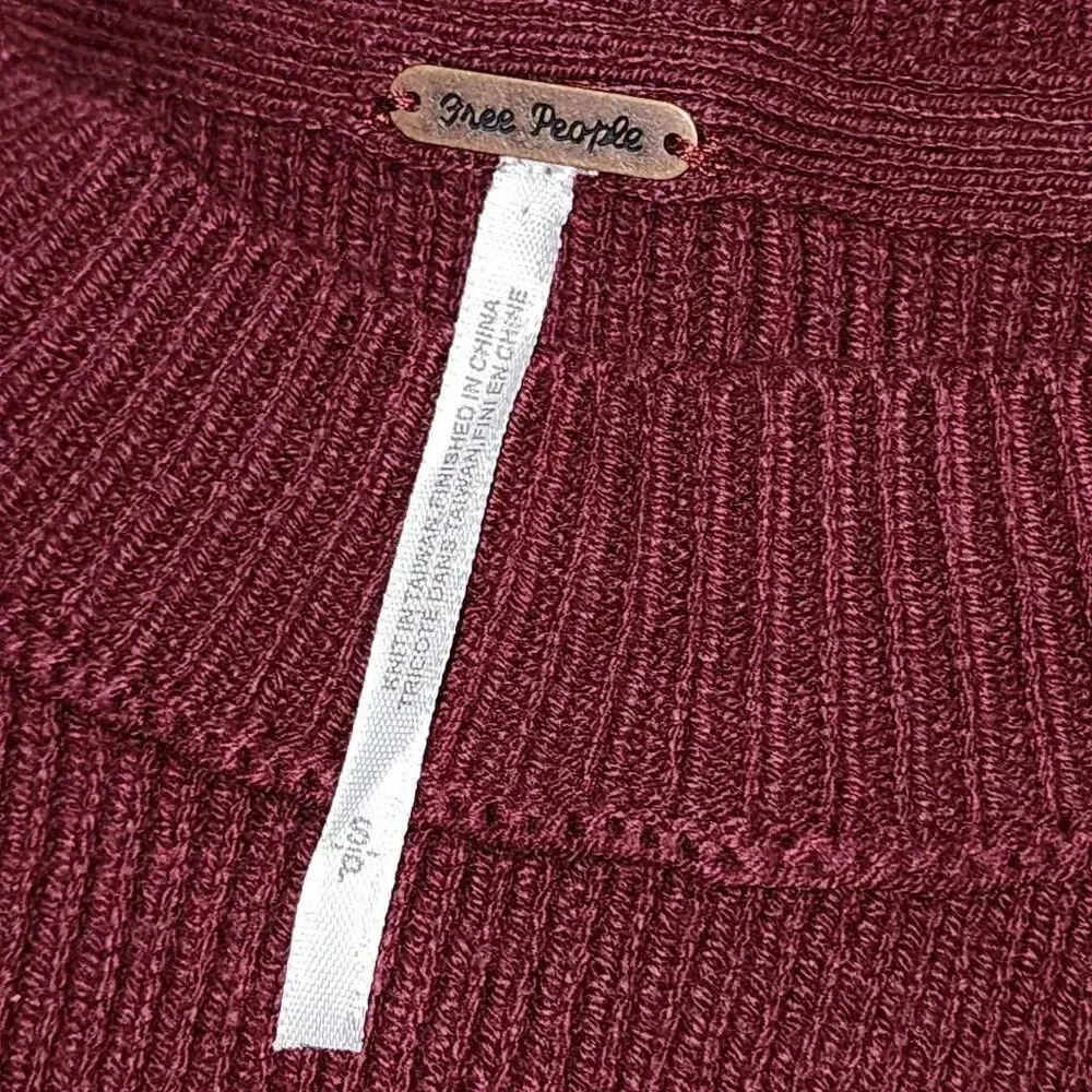 Free‎ People Womens Peach Combo Oversized Colorblock Sweater Small - Image 3