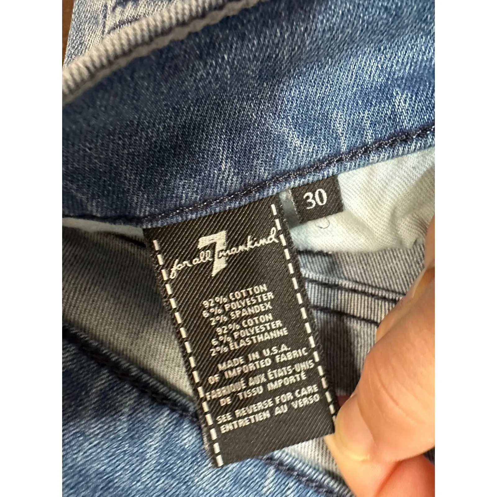 7 for all Mankind Jeans Women 30 Light Wash Comfy Academia Preppy Western Y2K - Image 3