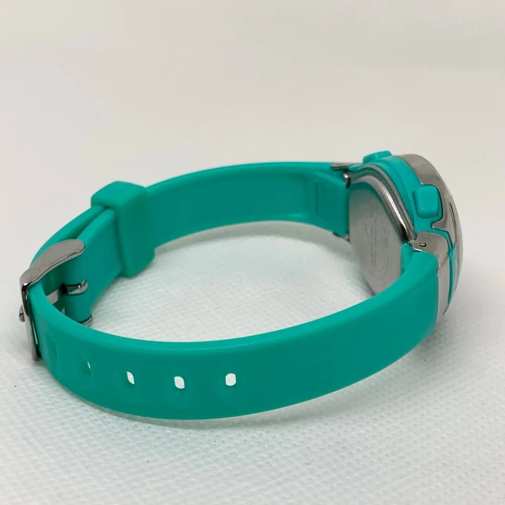 Armitron pro sports women watch silver green dial plastic 27mm round running - Image 6