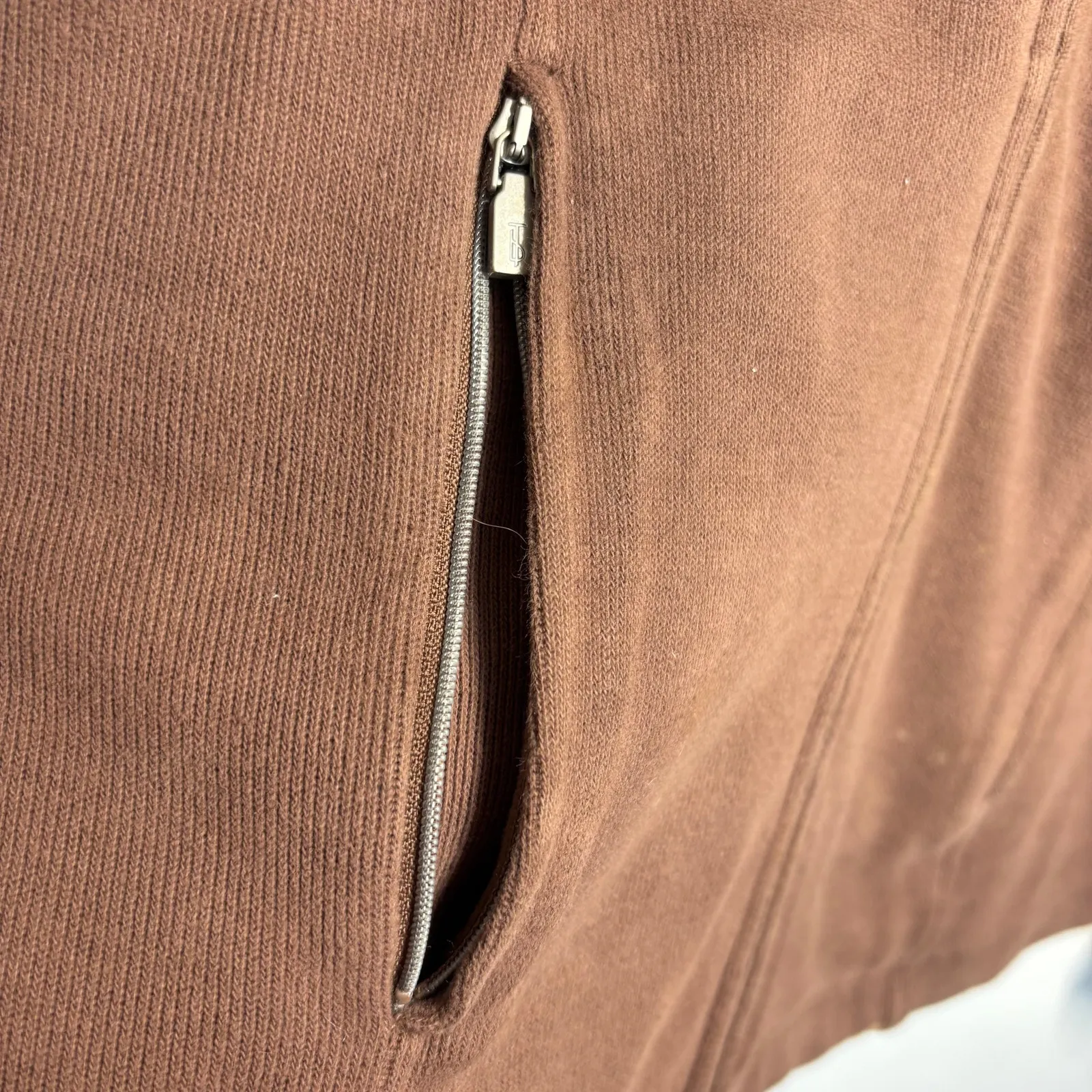 Tommy Bahama Jacket Women L Brown Full Zip Sweatshirt Casual Minimalist Neutral - Image 6