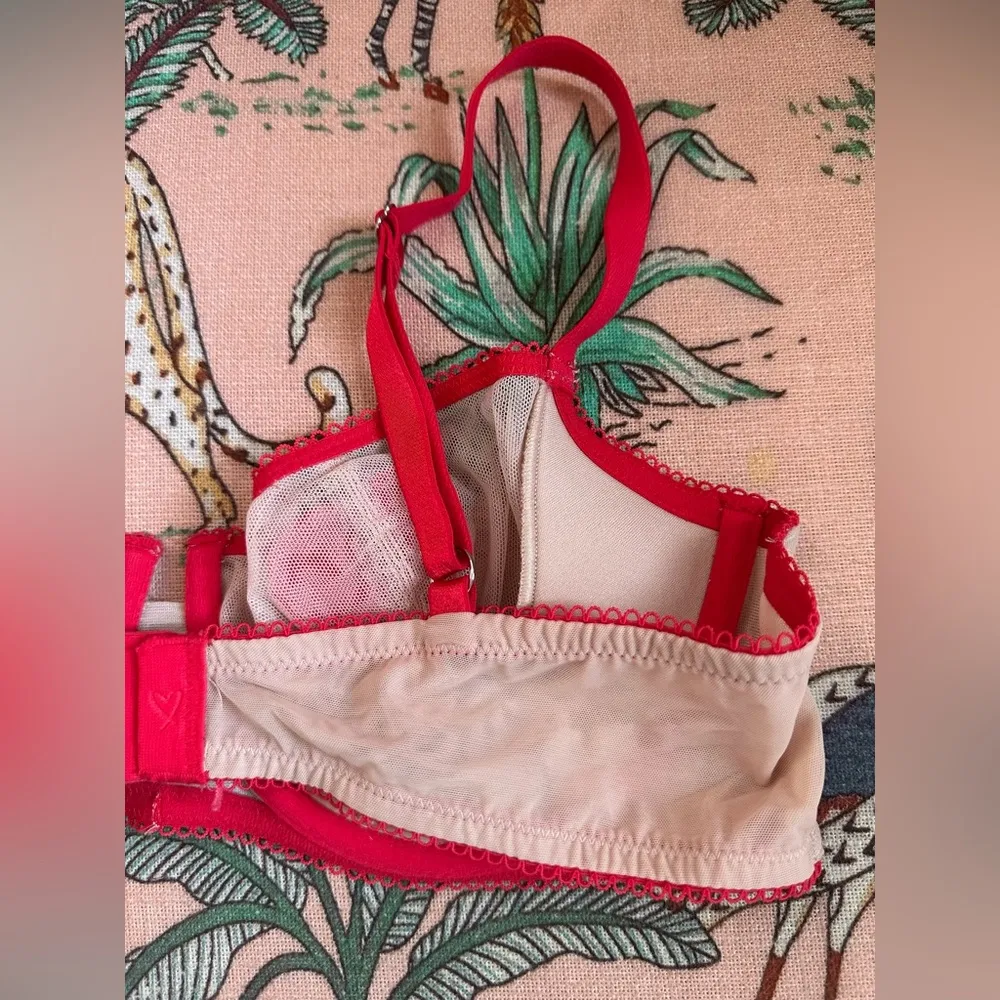 Victoria’s Secret Sheer Nude Heart Sequin Bra Lingerie Top Size 36C - Image 7