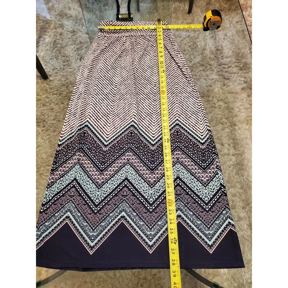 New Directions Women's Multicolor Polyester Straight Comfort Waist Long Skirt S - Image 7