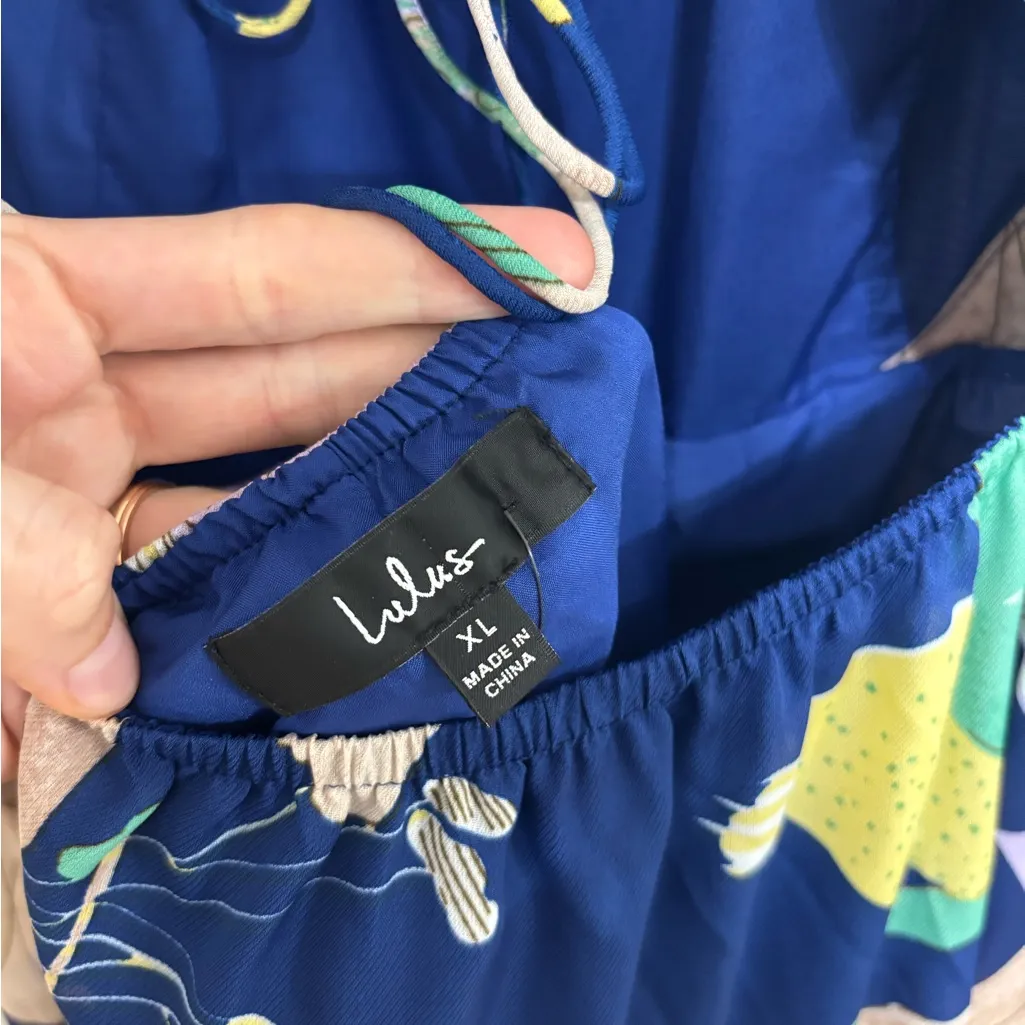 NWT Lulus Hours of Flowers Blue Multi Floral Lace - Image 6