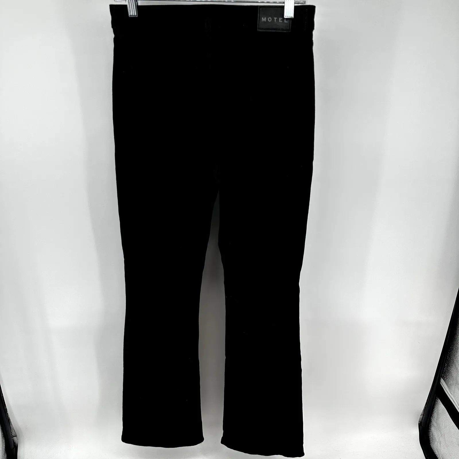 Motel Rocks  Bootleg Jeans Denim Flared Bootcut Mid Rise Stretch Black S 30x32 - Image 6