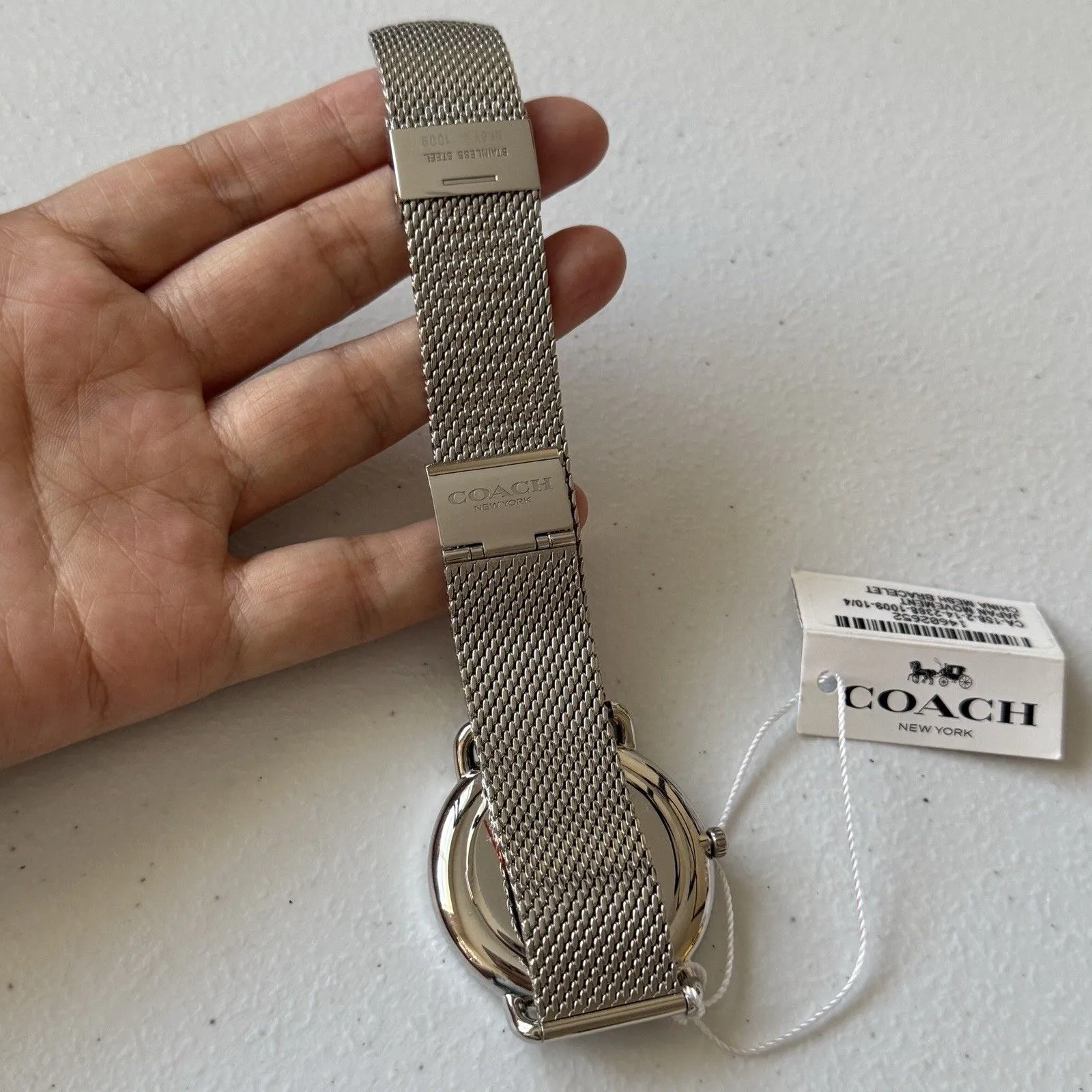 COACH Unisex Elliot Silver-Tone Stainless Steel Mesh Bracelet Watch 41mm - Image 7
