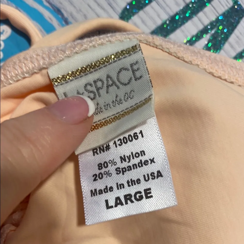 Elegant Peach Bikini Set with Lace Detail NWOT - Image 3