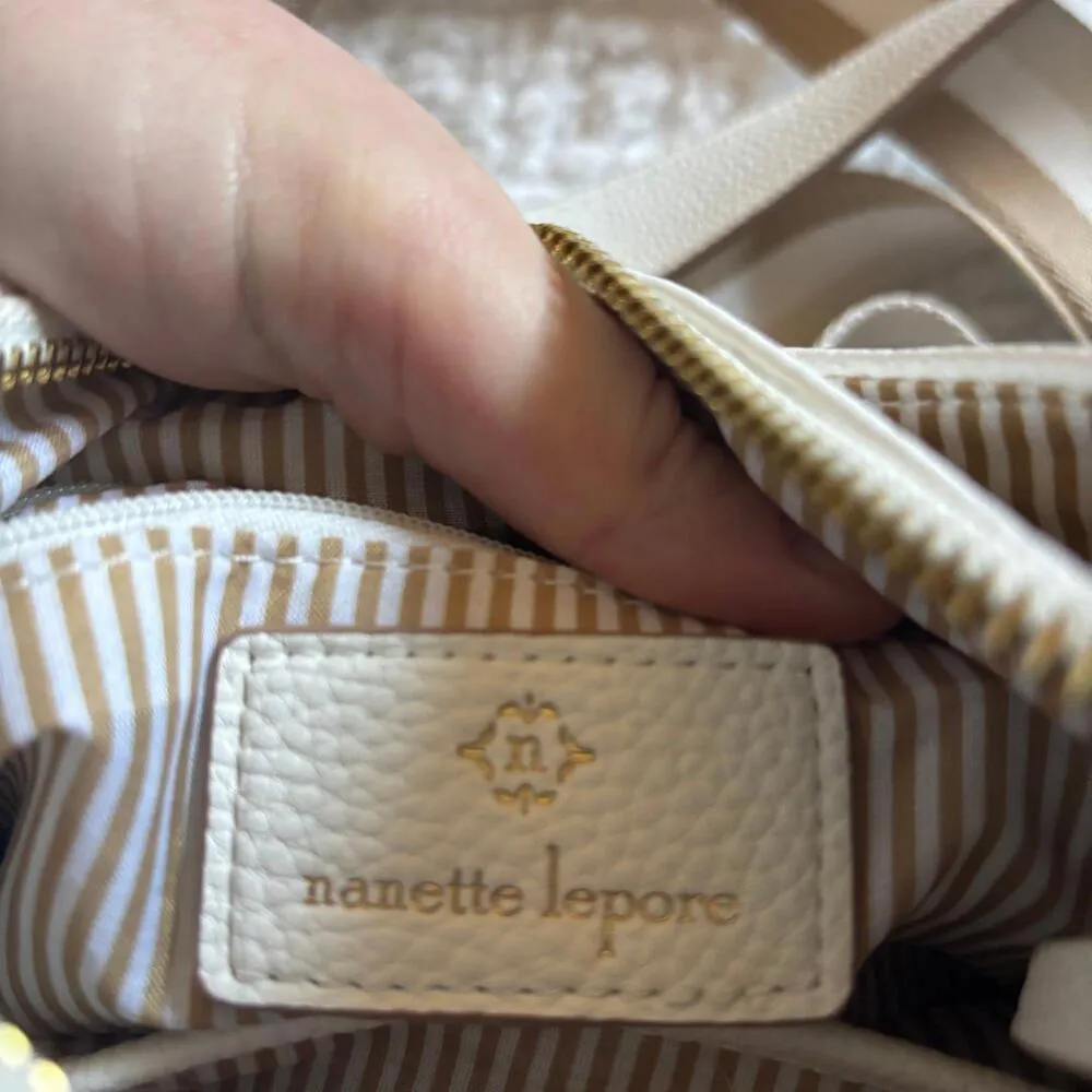 White Pebble Leather Like Crossbody Bag - Image 2