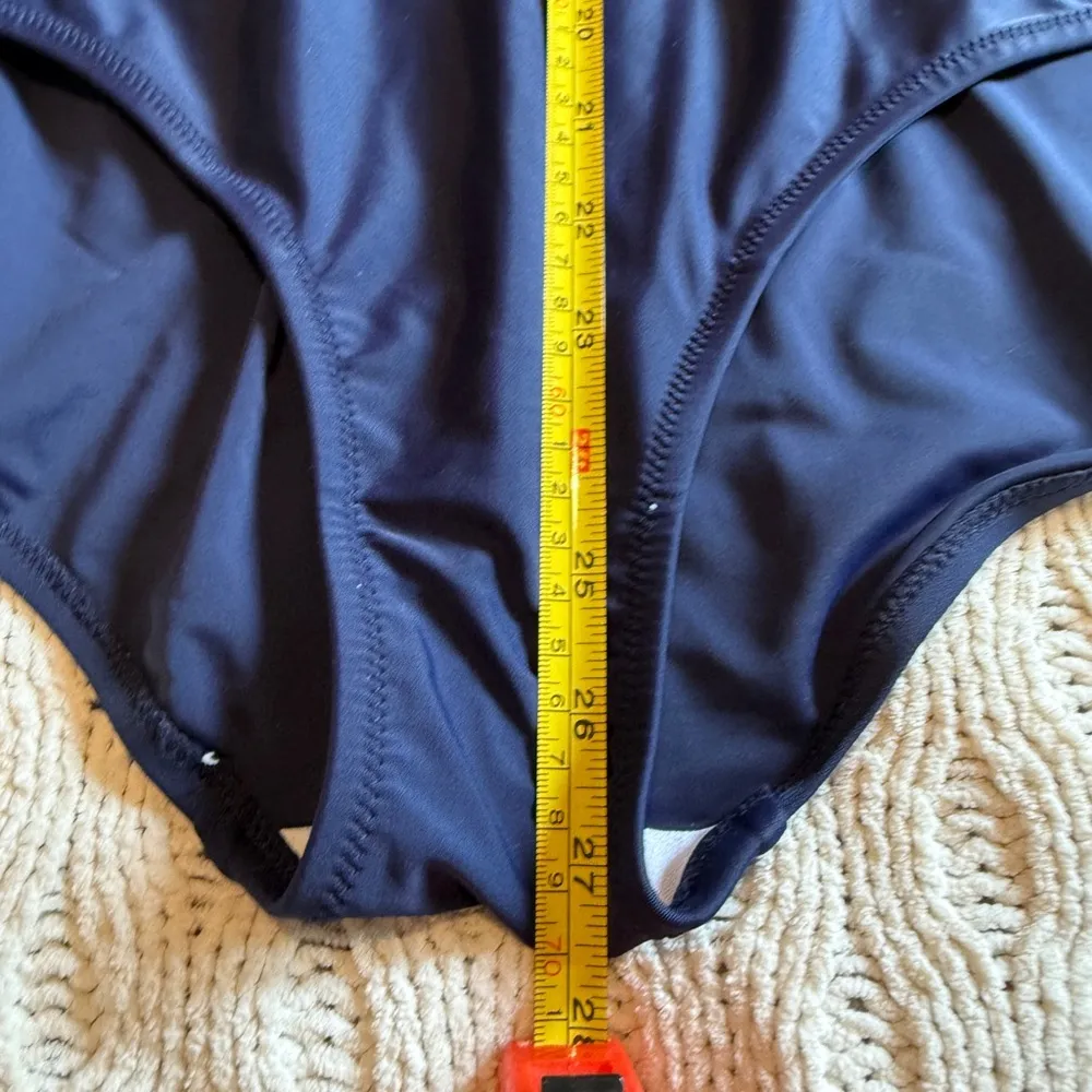 Mazu Swim Navy and Red Striped Women’s One Piece Swimsuit size L Blue Size L - Image 5