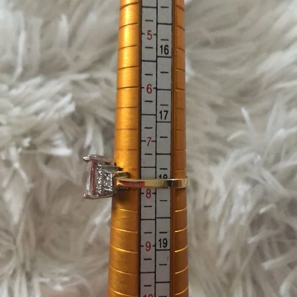 18KGF April birthstone ring size 8 Gold - Image 4