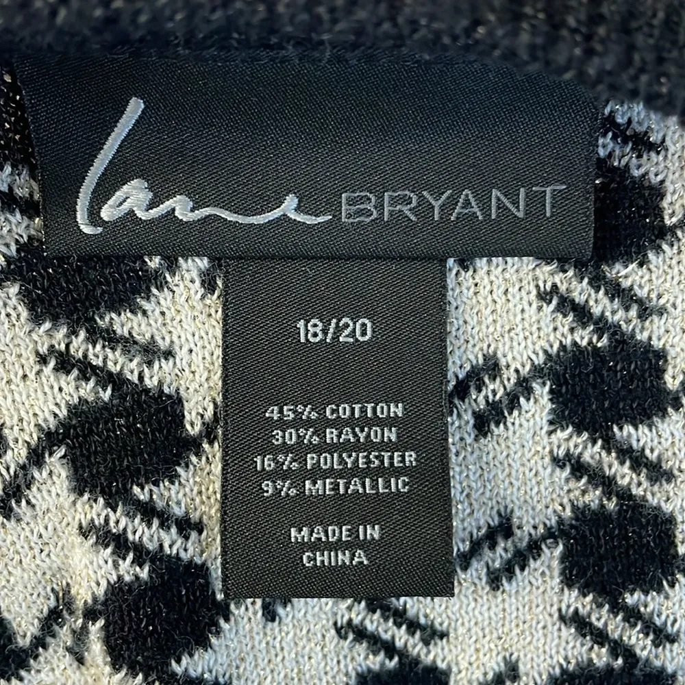 Lane Bryant Houndstooth Zipper Vneck Sweater - Image 4