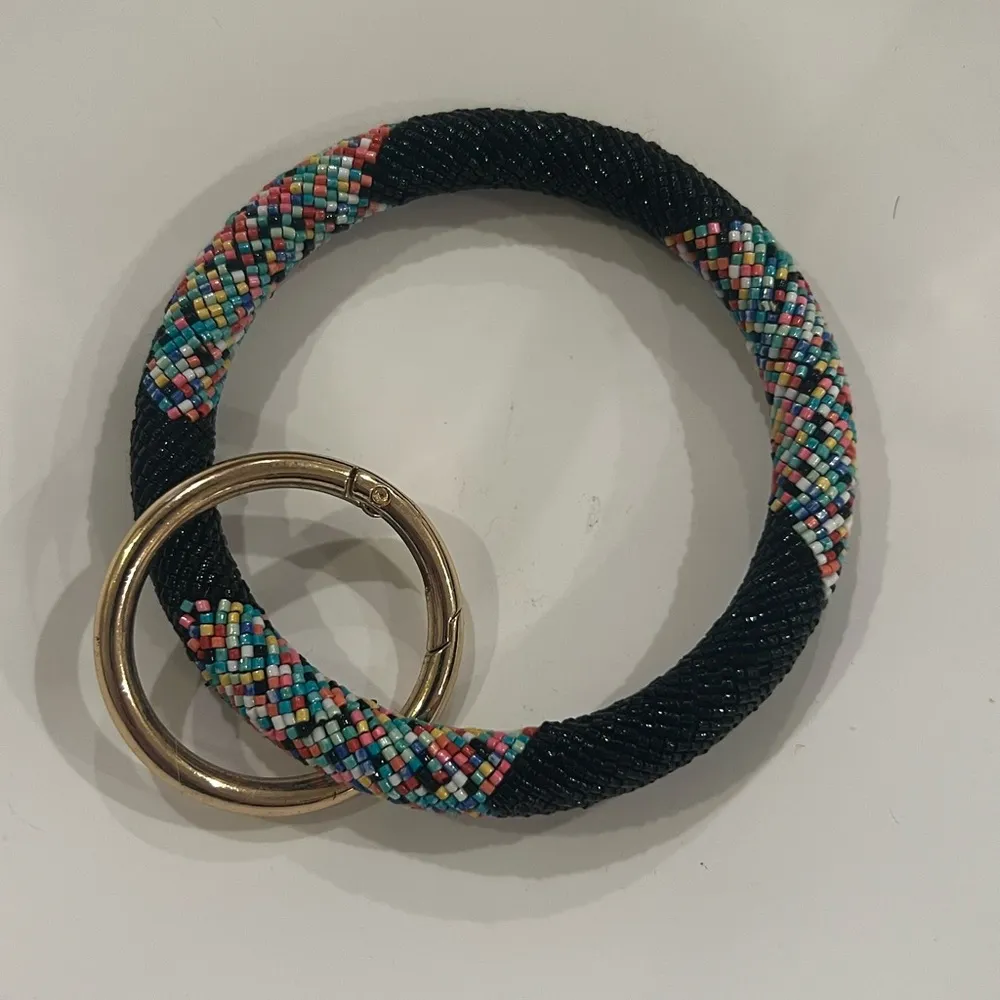 Beaded bracelet key chain Black - Image 2