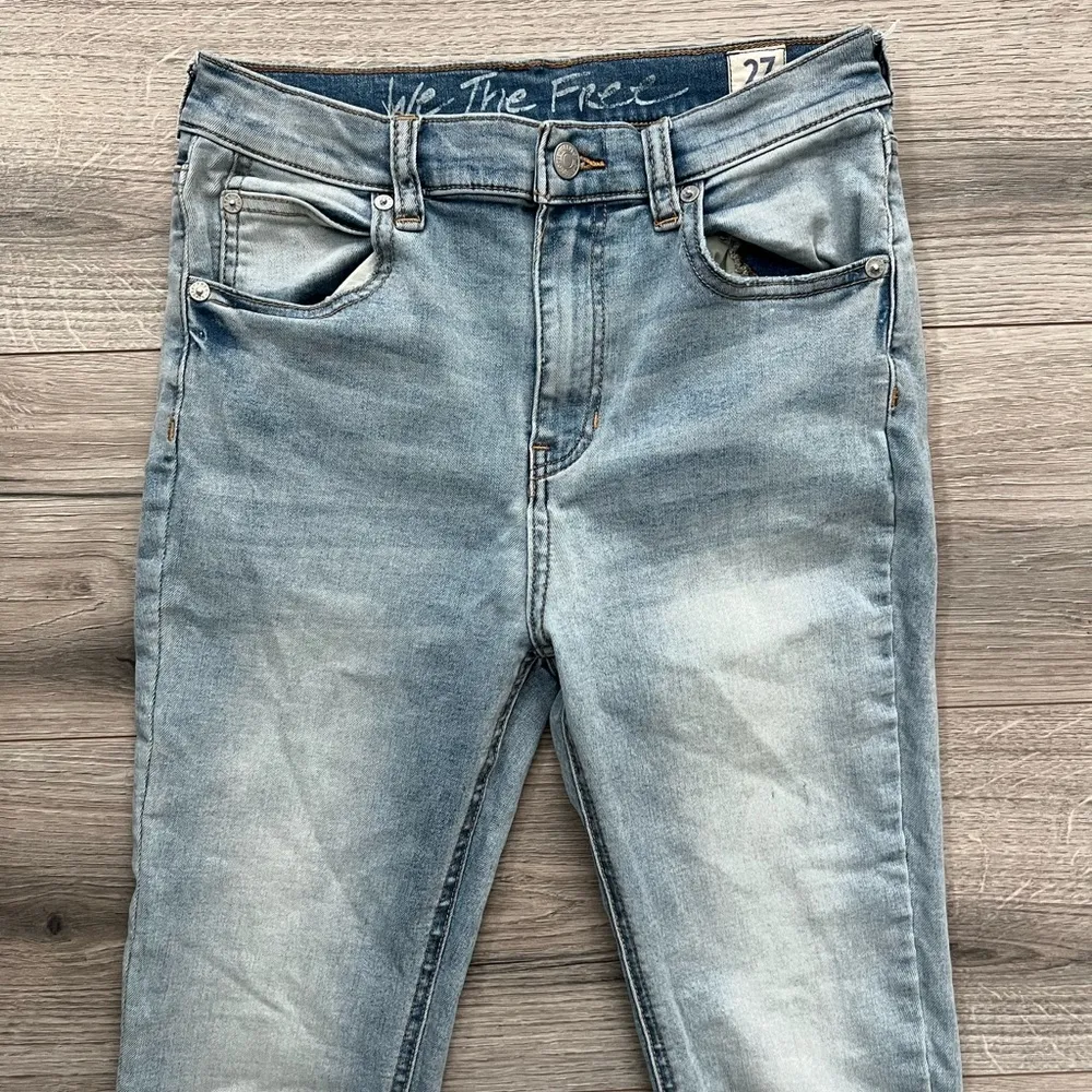 Free People We the Free Released Hem Zip Ankle Skinny Jeans | Blue | 27 - Image 4