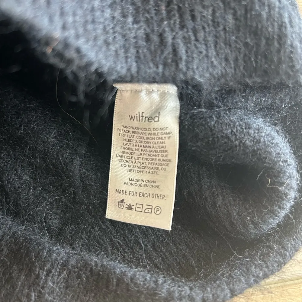 Aritzia - Wilfred Lorin Alpaca Blend Turtleneck Sweater Tie Detail Black Size S - Image 7