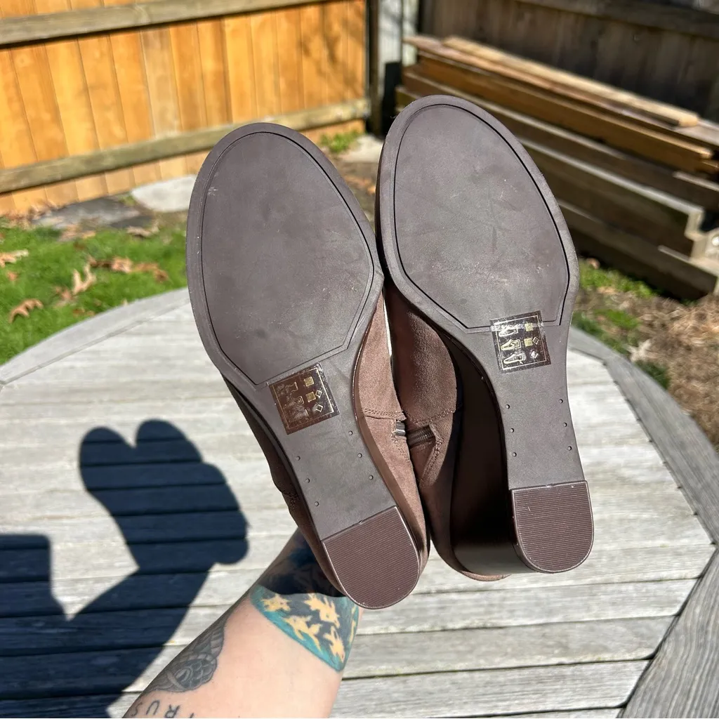 Market & Spruce Womens Taupe Serah‎ Suede Heel Booties Boots Size 8.5 - Image 9