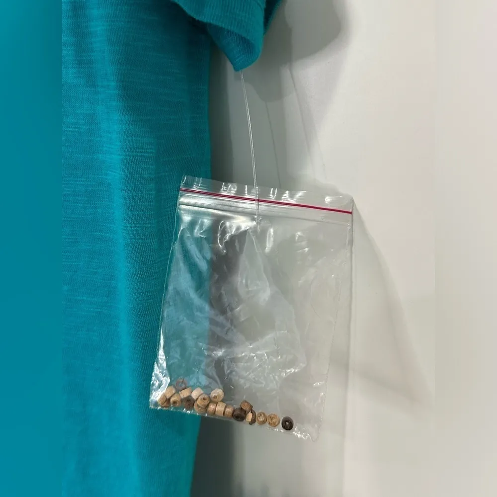 Style & Co Turquoise T-Shirt With Wood Beaded Neckline Detail 1X - Image 5