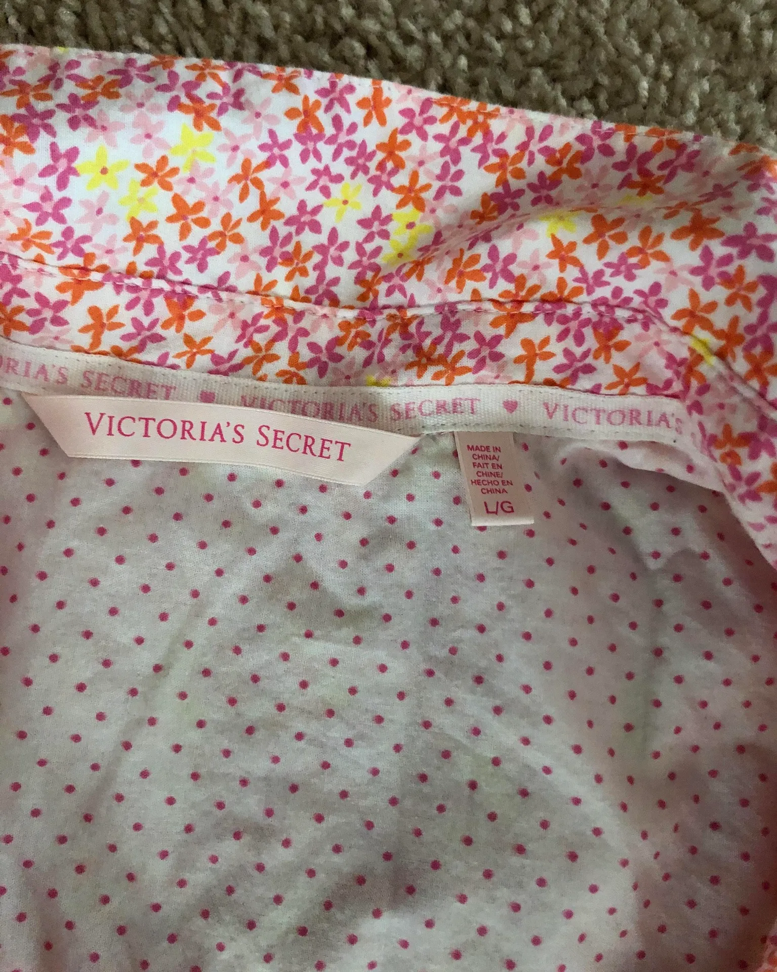 Pink floral button down night dress never worn  - Image 4