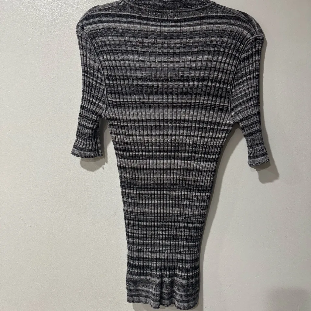Dolce‎ & Gabbana Gray Striped Knit Top - Image 3