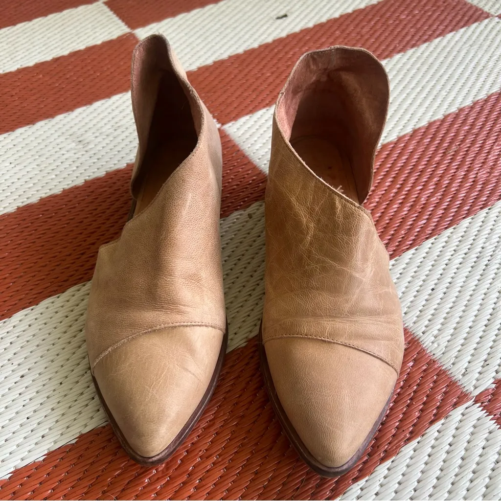 Free People Tan Leather Loafers - Image 3
