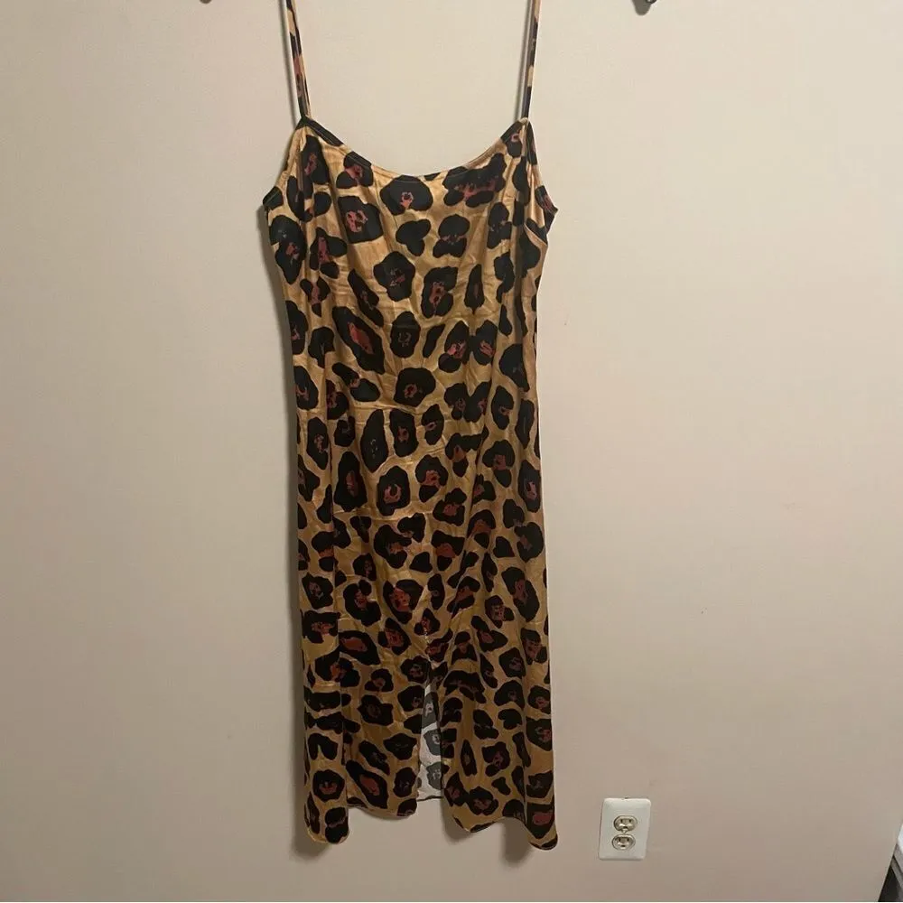 Revolve x LPA Leopard Slip Silk Dress in Painted Leopard- Size XS - Image 2