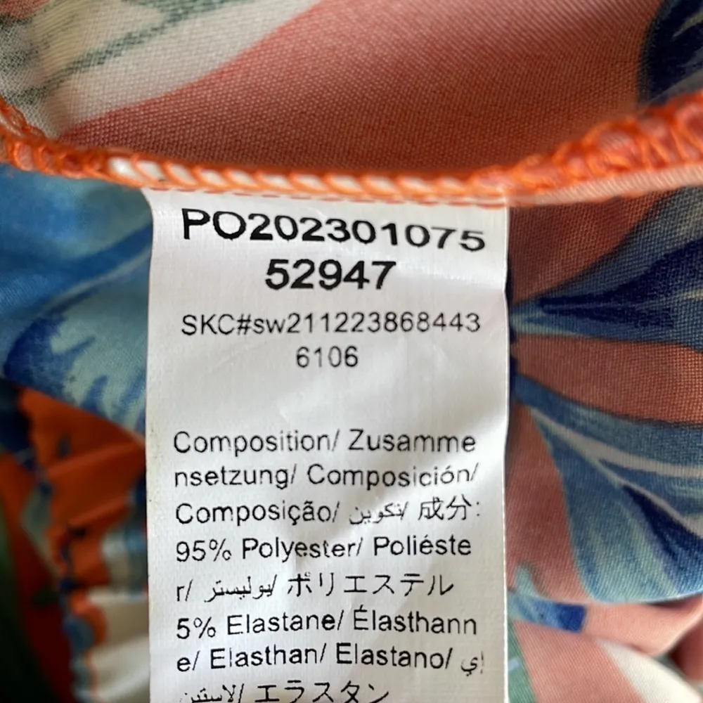 Floerns Tropical Floral Wide Leg Wrap Long Pants Orange Size M - Image 7