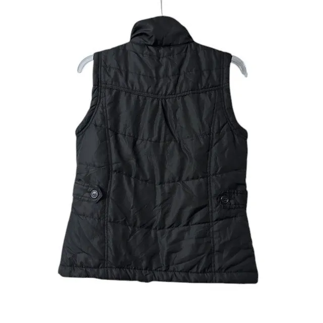 Max Rave Womens‎ M Puffer Vest Black Quilted Sleek Cabin Ski Resort Hiking - Image 2