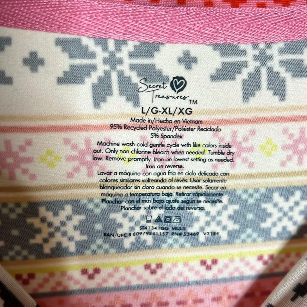 NWT Secret Treasures Women's Short Sleeve Winter White Sleep Shirt Size L / XL - Image 6