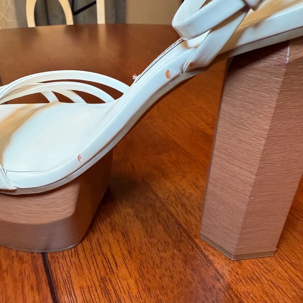 Gianni Bini Parrish Platform Sandals‎ Heels Size 7.5 White Brown - Image 6