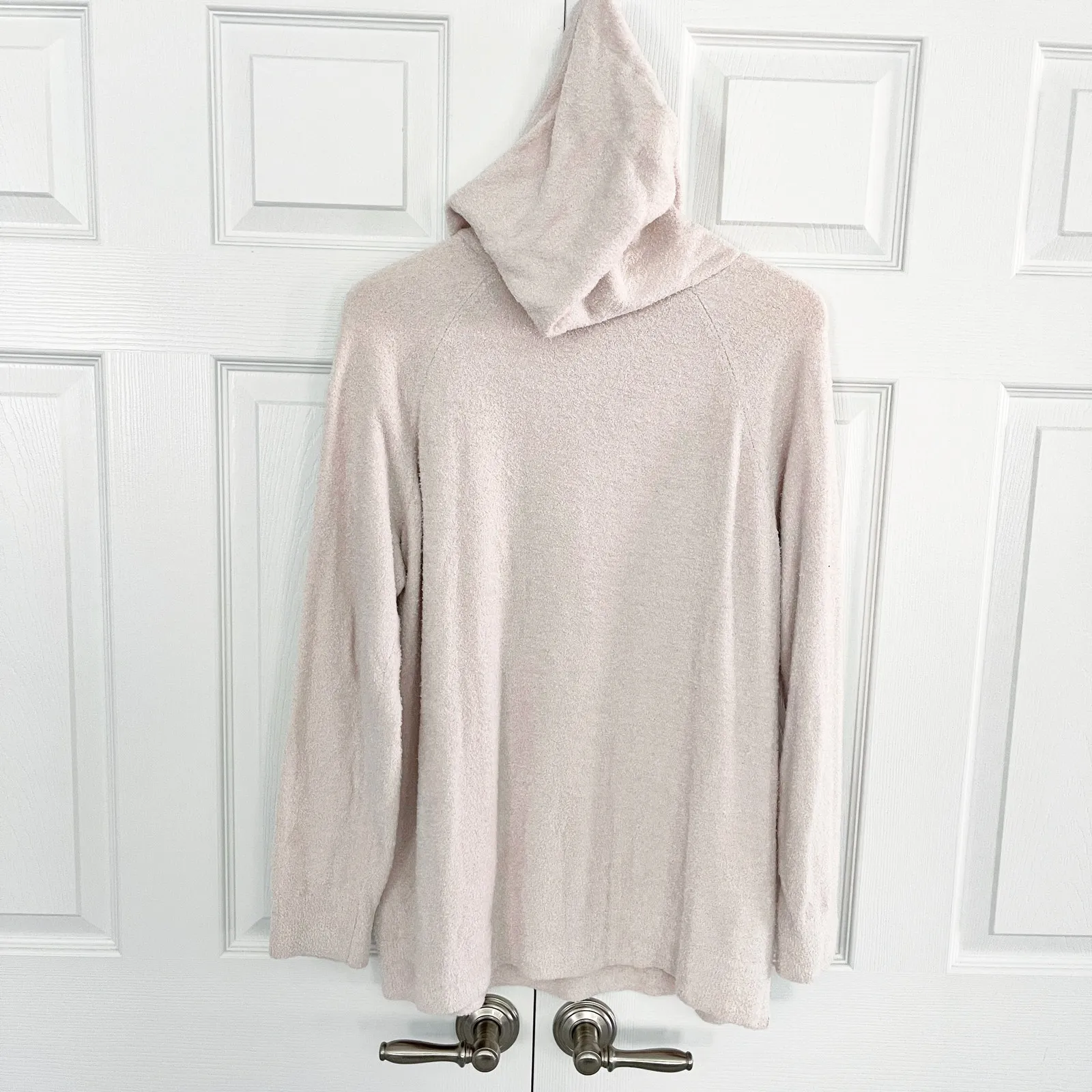 Barefoot Dreams CozyChic Lite Pullover Hoodie in Light Pink - Image 6