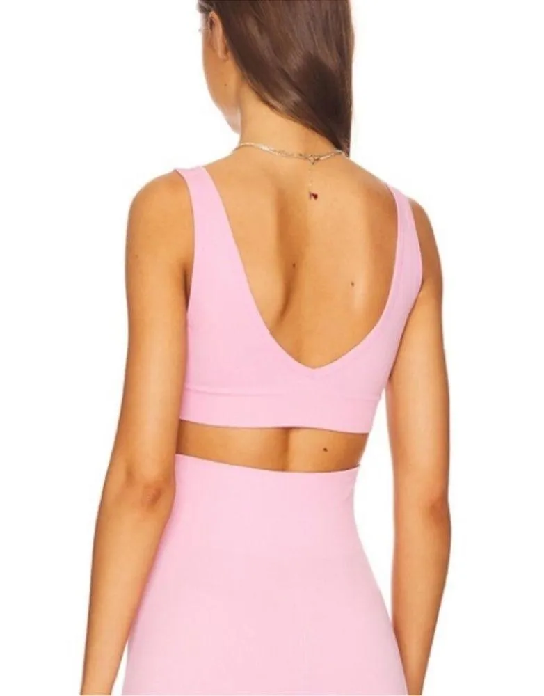 NWT We Wore What Pink Lilac Unpadded Pullover V-Neck Bra Top XS - Image 6