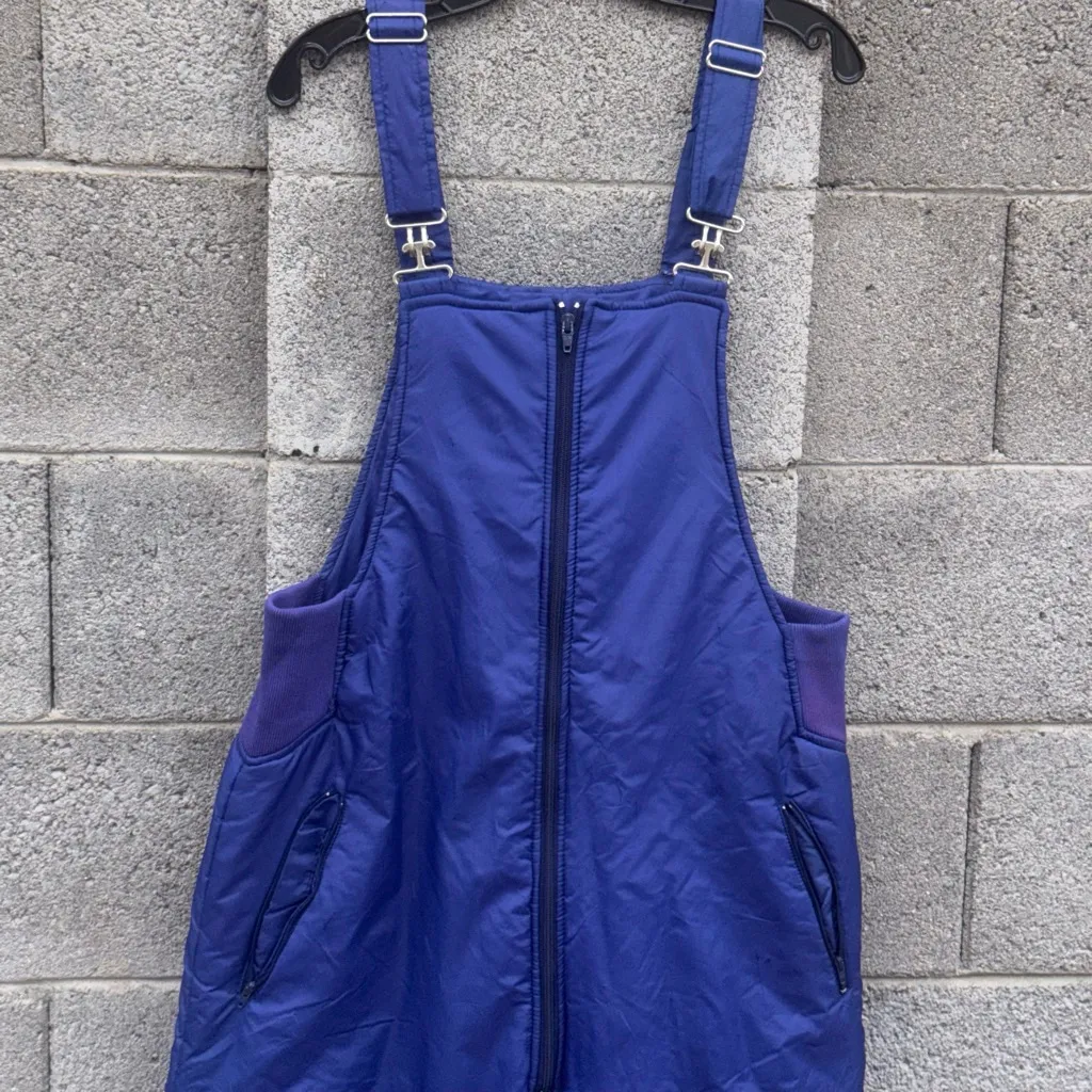 Vintage Snow Peak Blue Ski & Snowboard Bib Overalls Women's XL - Image 3