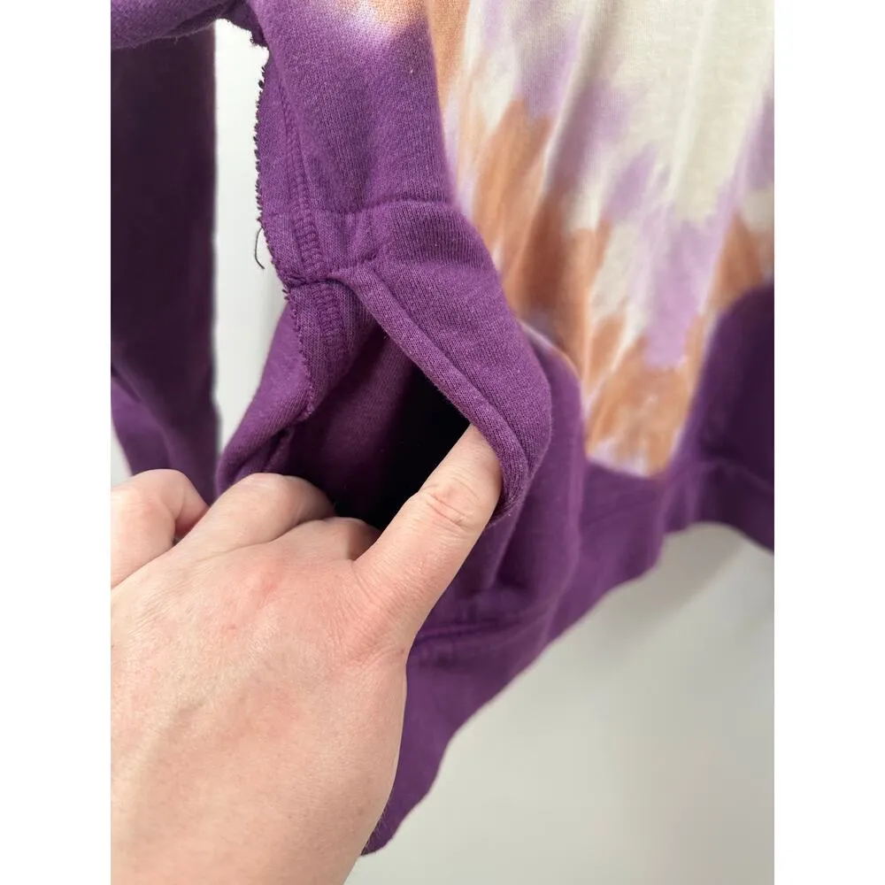 Free People Cream and Purple Ombre Metti Oversized Crew Sweatshirt Size XS - Image 4