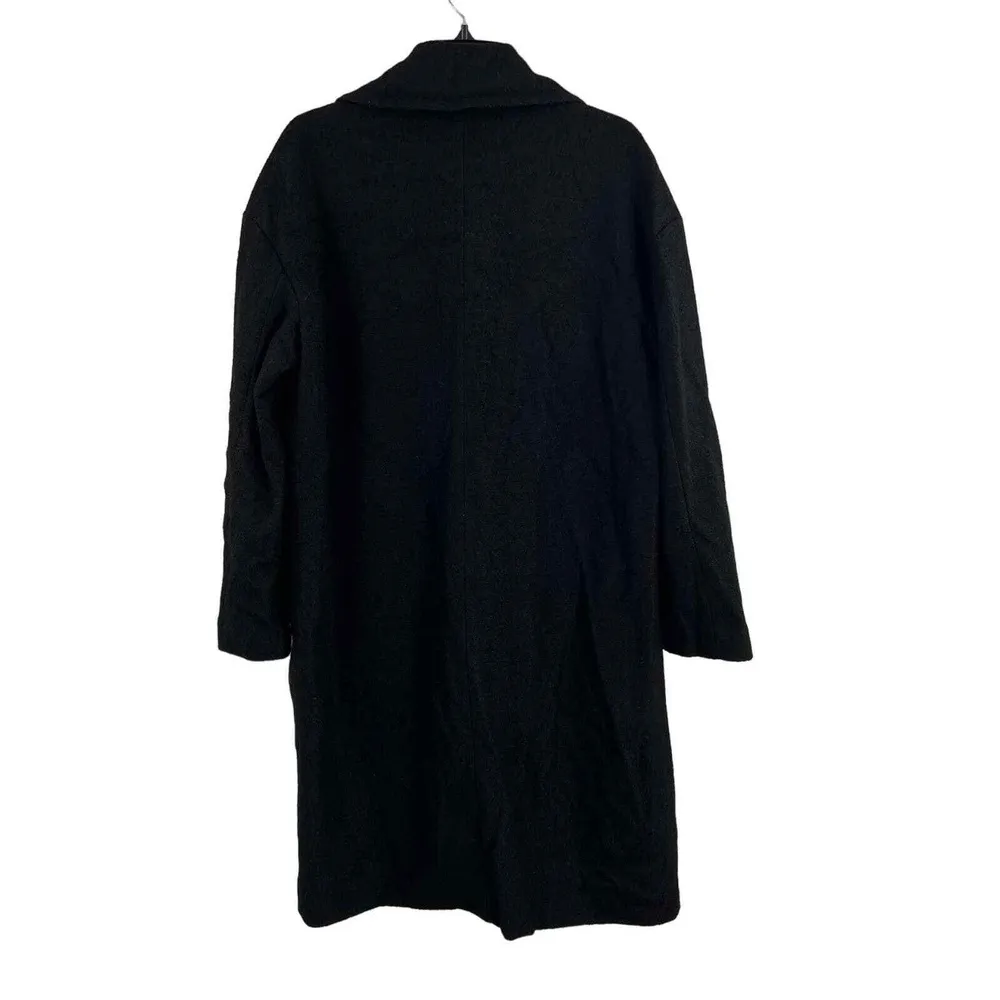 ATM Women’s Coat Black Oversize 2 Button Mid Length Classic Minimalist Small New - Image 5