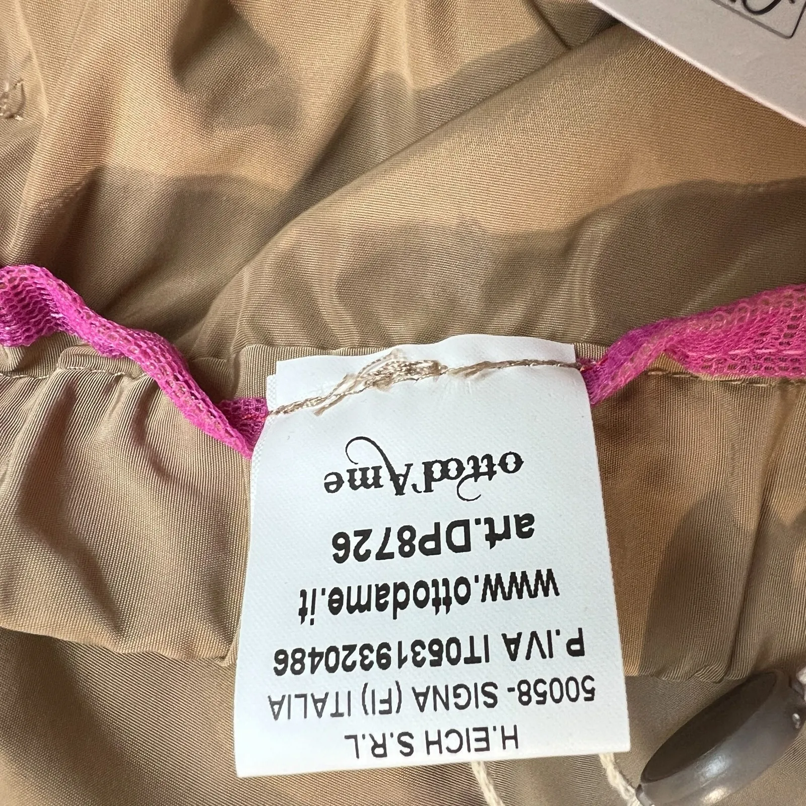 Ottod`Ame 36 IT Pants Womens XXS Tan Tapered Leg Pull On Sheen Ankle Crop Pocket Brown - Image 10