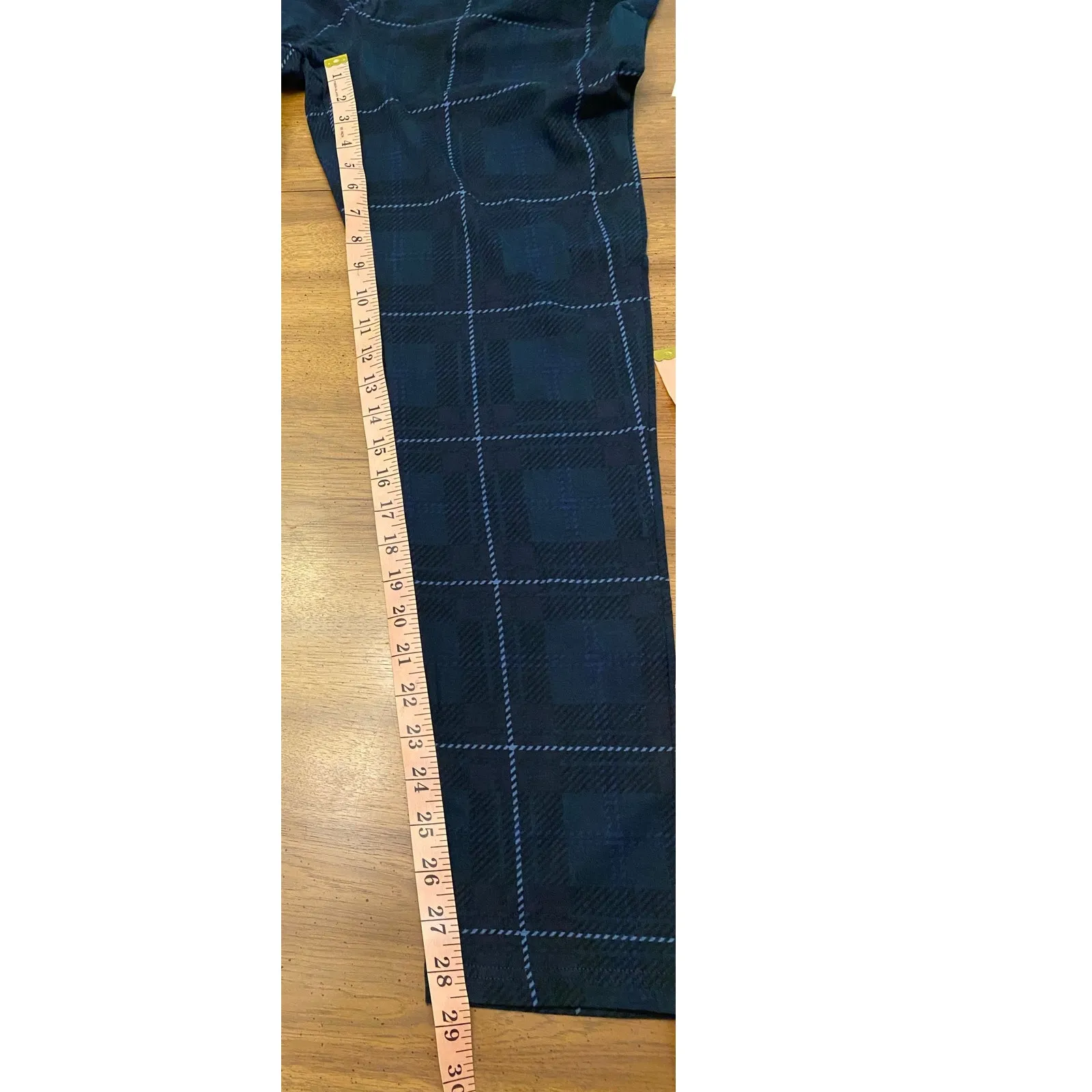 Natural Reflections Plaid Seamless Leggings Women's Large Stretch Pull On NWT - Image 4