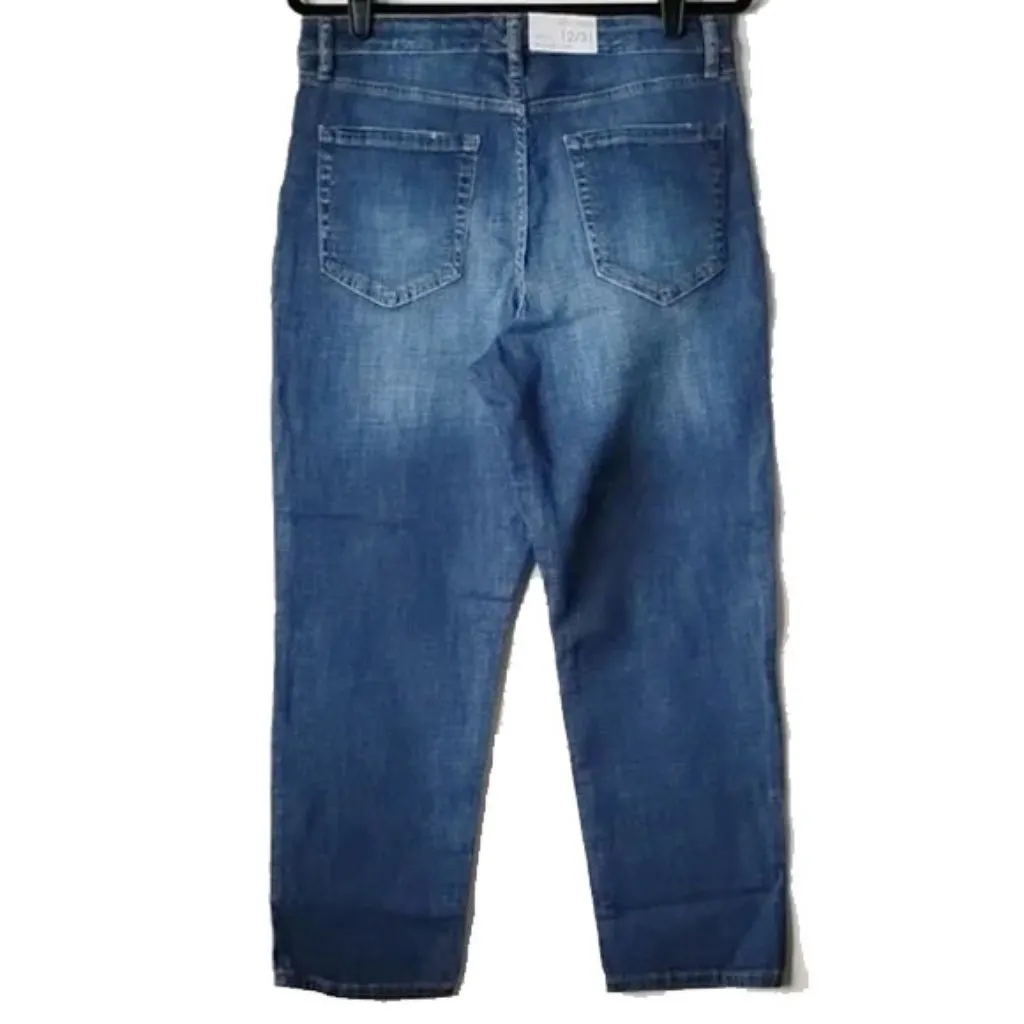 NWT Ella Moss High Rise Slim Straight Ankle Jeans 12/31 Medium Wash Destroyed - Image 4