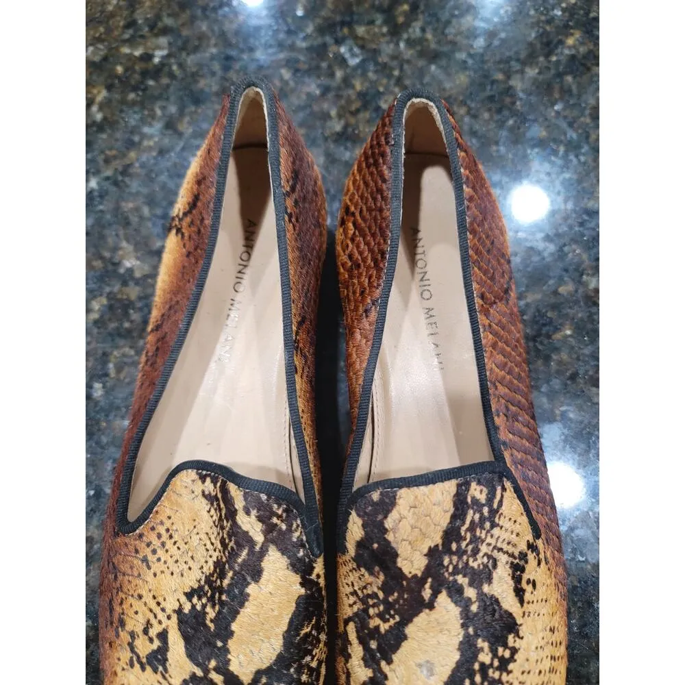 Antonio Melani Loafer Shoes Womens Sz 8.5M Multi Leopard Print Round Toe Slip On - Image 9