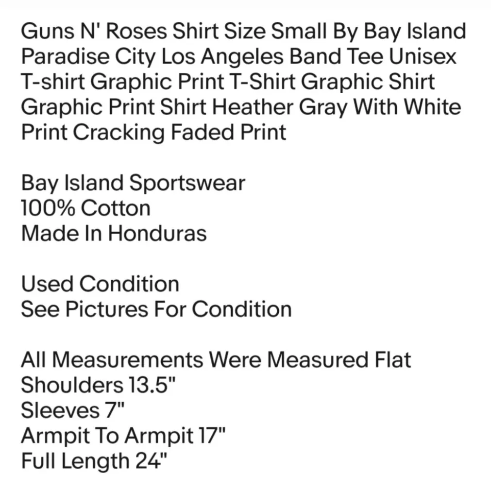 Guns N' Roses Shirt Size Small By  Paradise City Los Angeles Band Tee Unisex T-shirt - Image 2