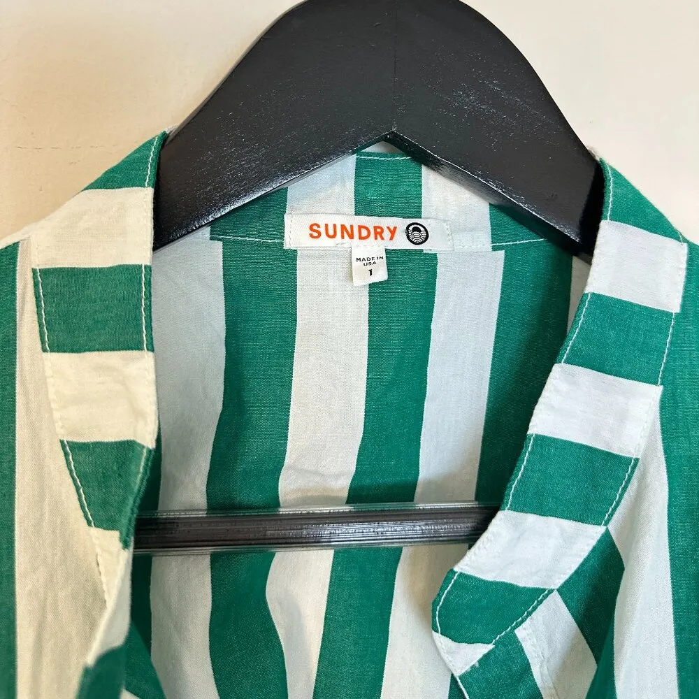 SUNDRY Popover Top and Easy Short Set in Herb Green Size 1 (US 4-6 Small) - Image 5