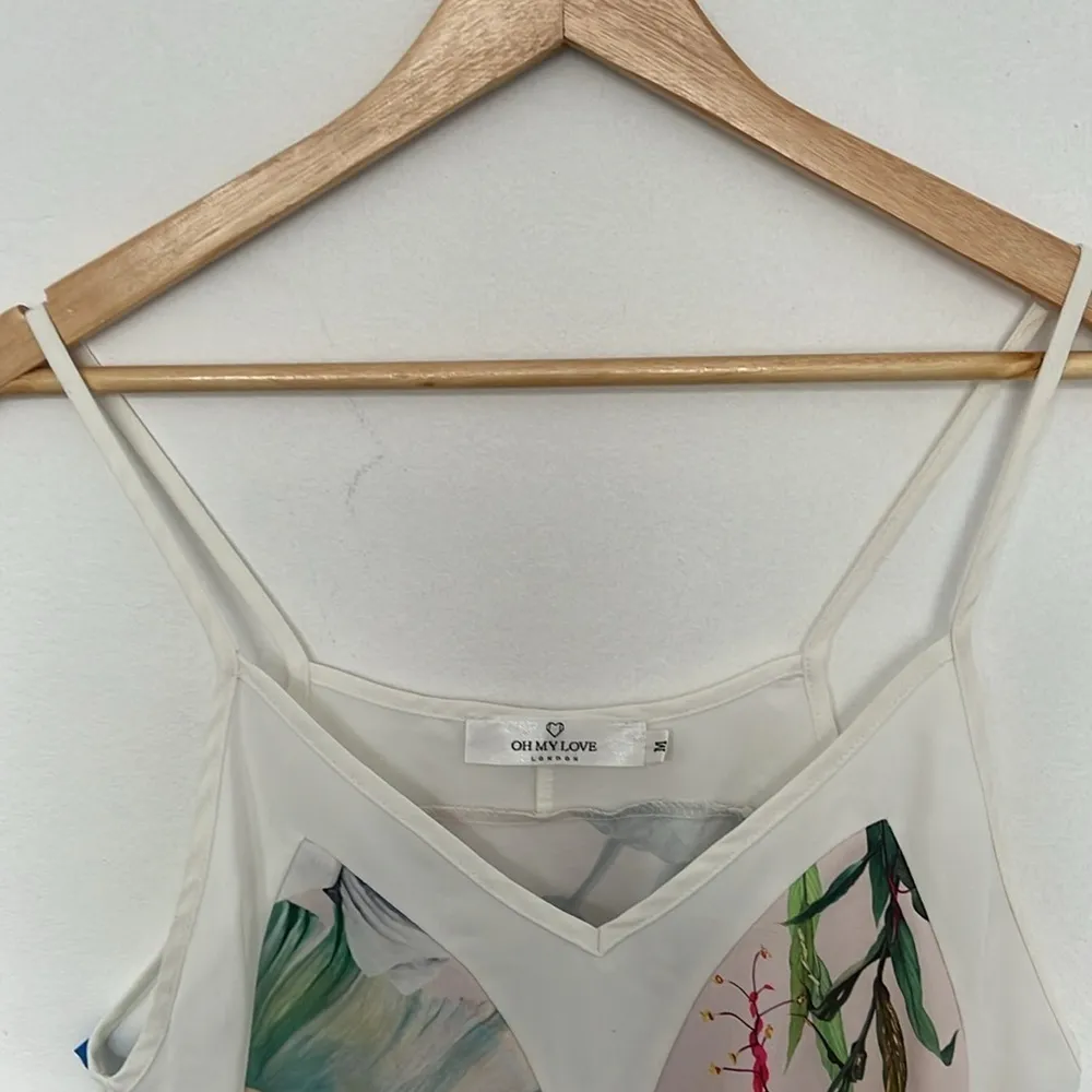 Oh my love london pink green white tropical spring summer strappy romper M - Image 6