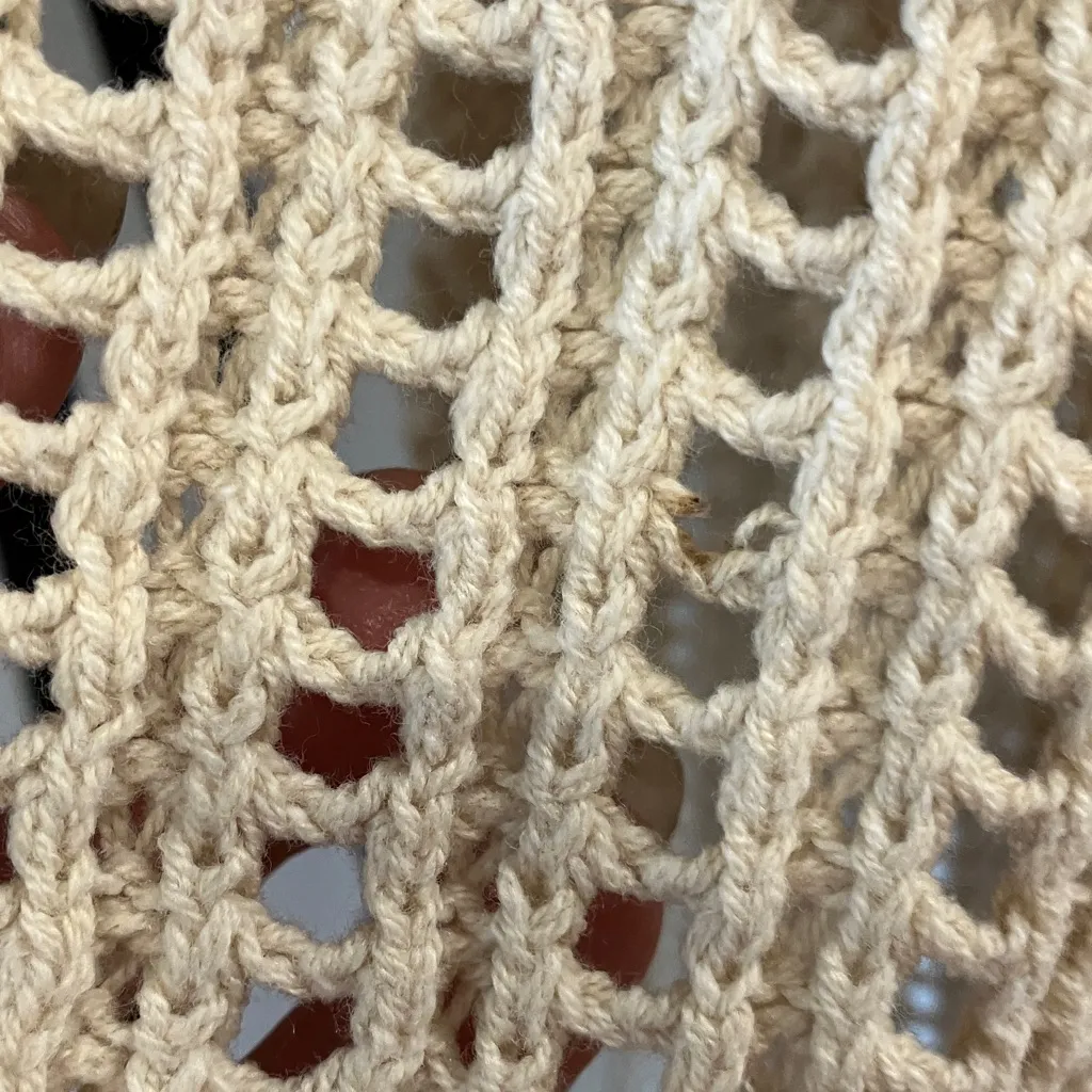 Oatmeal color block Crochet Cardigan with bell Multicolor Sleeves Size undefined - Image 6