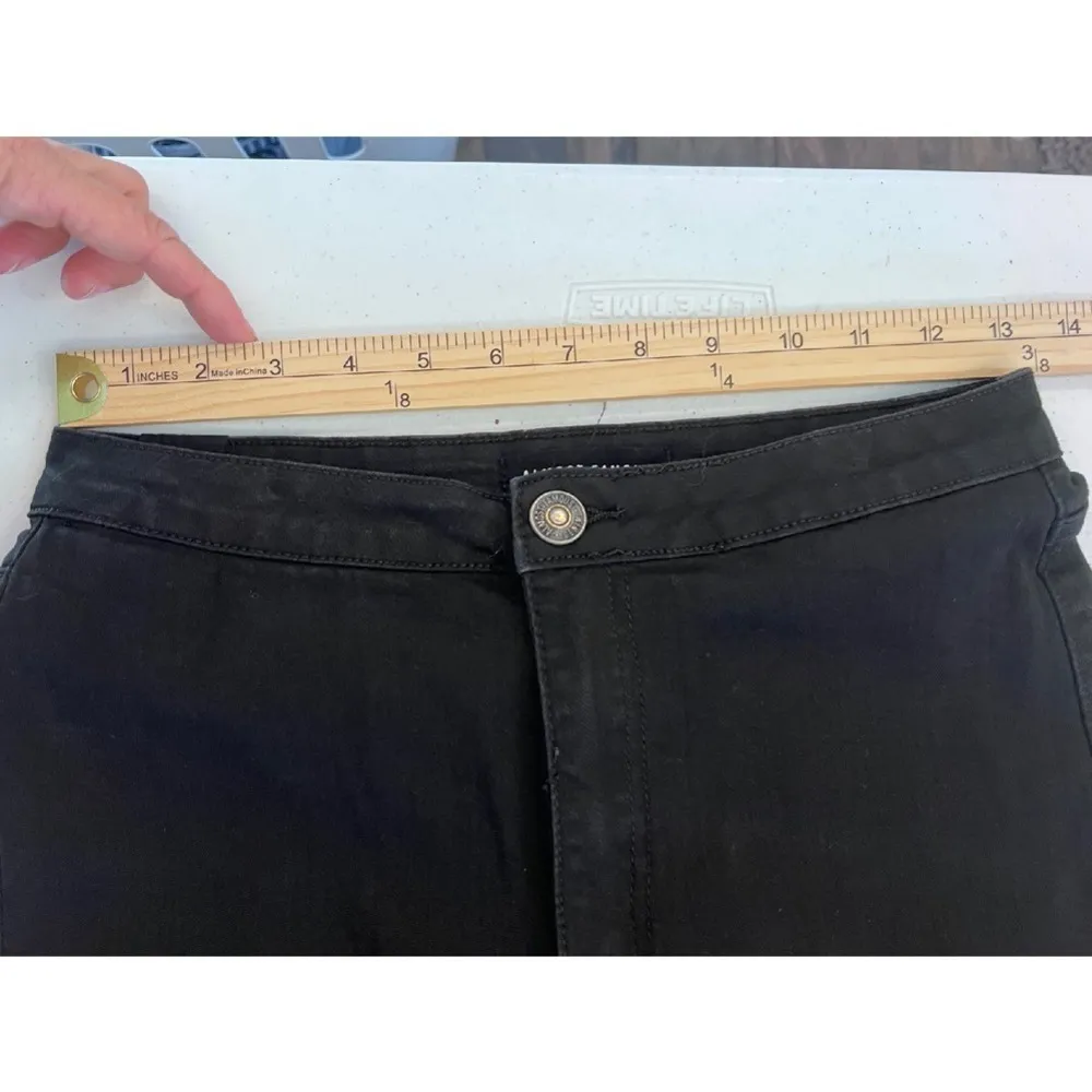 Almost Famous Flare Leggings High Waist Black Denim Jeans Size 11 Y2K Boot Retro - Image 6