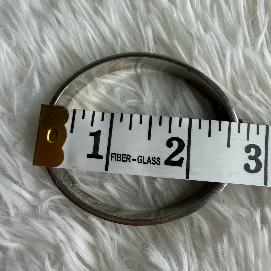 COACH C Logo Signature Silver Bangle Bracelet - Image 12