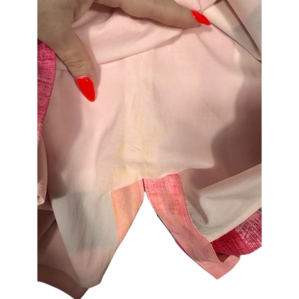 White House Black Market Watercolor Print Skirt Size 10 Abstract Colorblock Mini - Image 4