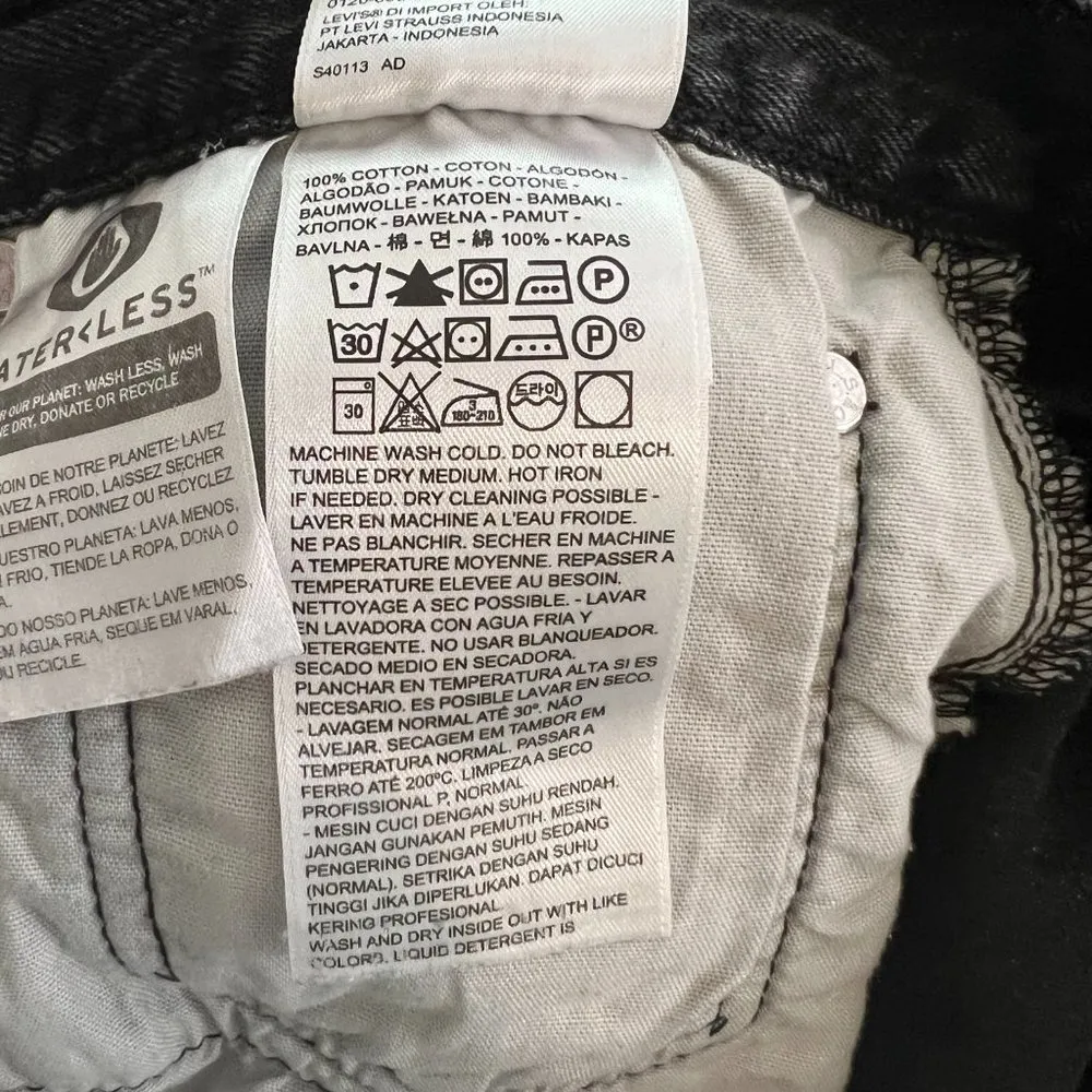 Levi's 501 Black Destroyed Frayed Denim Shorts - Image 13