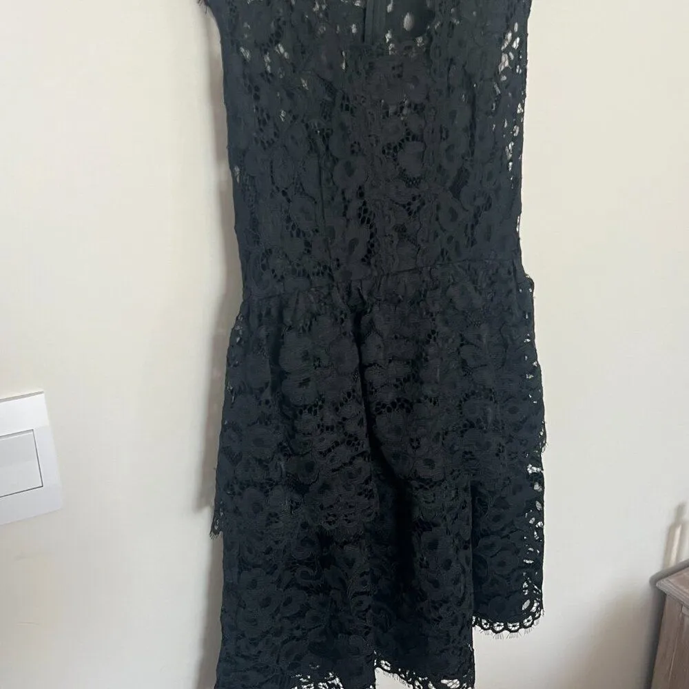 Shoshanna Vanita Black lace peplum dress size 2 - Image 8