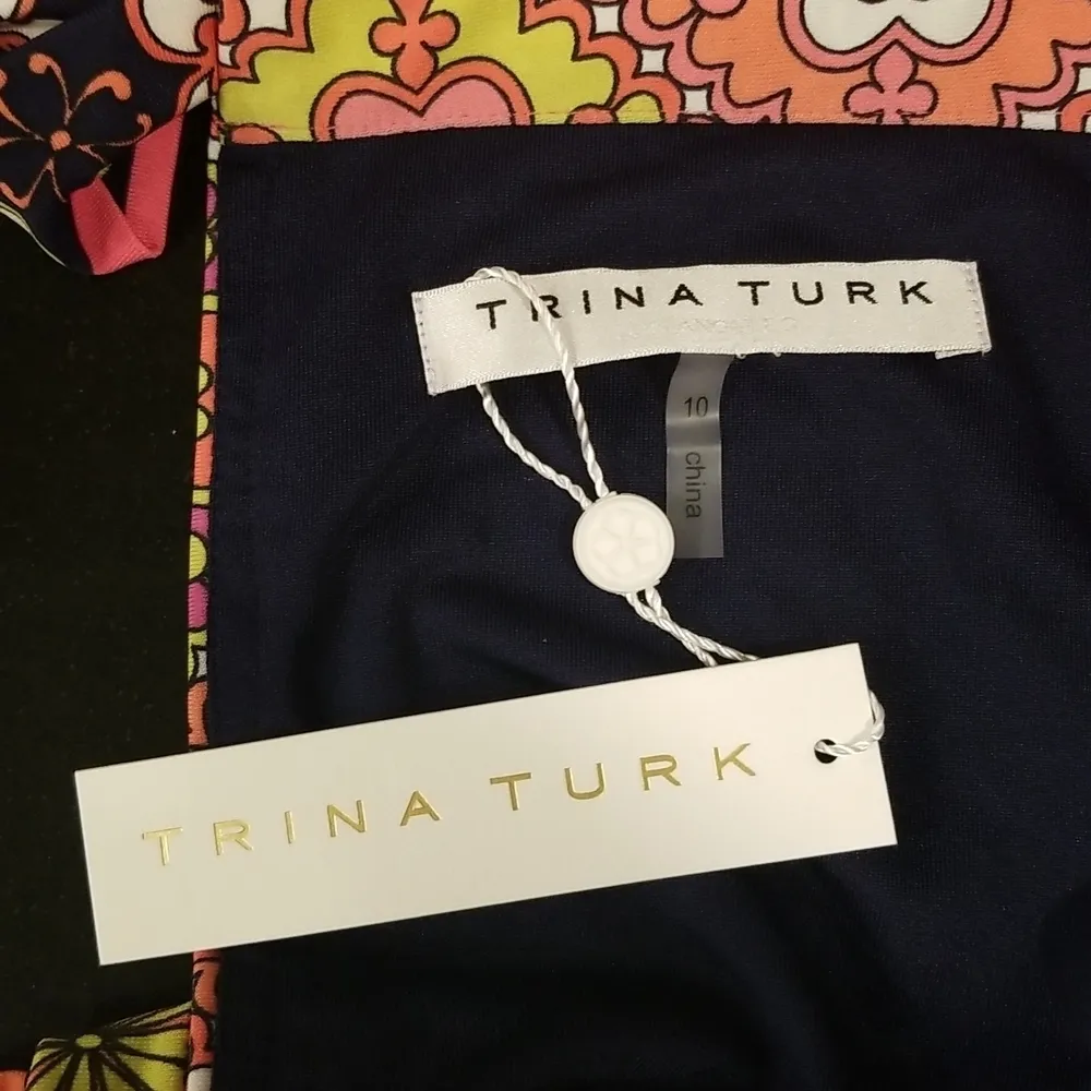 💕TRINA TURK💕 Print Jersey Halter Swim Cover-Up Dress 10 Large L NWT - Image 13